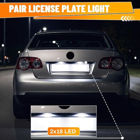 License Plate Lamp Tail Light Clear Lens, 18-LEDs License Plate Light Tag Lamp, 2005-2010 Compatible with Volkswagen Compatible with VW Compatible with Jetta in Saudi Arabia