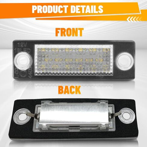 License Plate Lamp Tail Light Clear Lens, 18-LEDs License Plate Light Tag Lamp, 2005-2010 Compatible with Volkswagen Compatible with VW Compatible with Jetta in Saudi Arabia