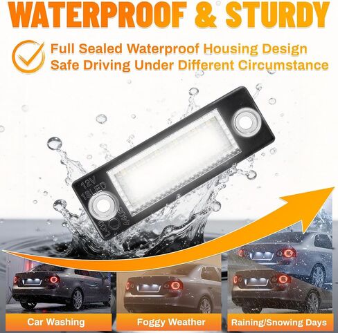 License Plate Lamp Tail Light Clear Lens, 18-LEDs License Plate Light Tag Lamp, 2005-2010 Compatible with Volkswagen Compatible with VW Compatible with Jetta in Saudi Arabia