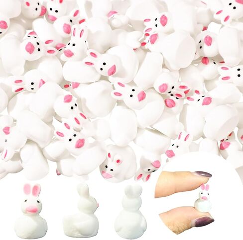 GlyinnHe 60 قطعة من البط الصغيرة لعيد الفصح، تماثيل البط الصغيرة، حيوانات بلاستيكية صغيرة، تماثيل صغيرة لتزيين حديقة عيد الفصح وديكور المنزل in Kuwait