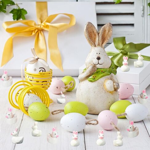 GlyinnHe 60 قطعة من البط الصغيرة لعيد الفصح، تماثيل البط الصغيرة، حيوانات بلاستيكية صغيرة، تماثيل صغيرة لتزيين حديقة عيد الفصح وديكور المنزل in Kuwait