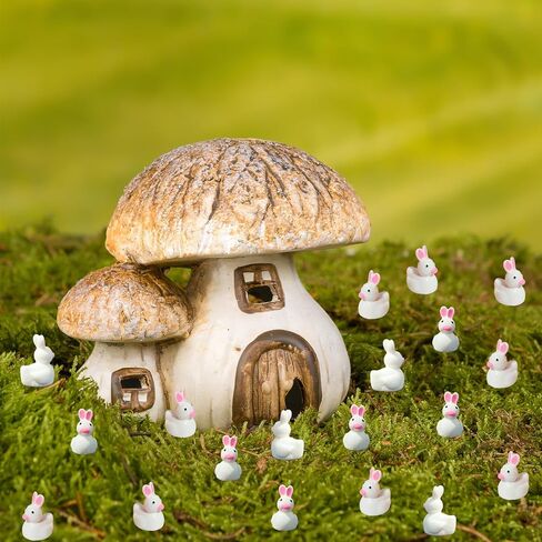 GlyinnHe 60 قطعة من البط الصغيرة لعيد الفصح، تماثيل البط الصغيرة، حيوانات بلاستيكية صغيرة، تماثيل صغيرة لتزيين حديقة عيد الفصح وديكور المنزل in Kuwait