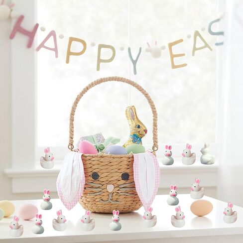 GlyinnHe 60 قطعة من البط الصغيرة لعيد الفصح، تماثيل البط الصغيرة، حيوانات بلاستيكية صغيرة، تماثيل صغيرة لتزيين حديقة عيد الفصح وديكور المنزل in Kuwait