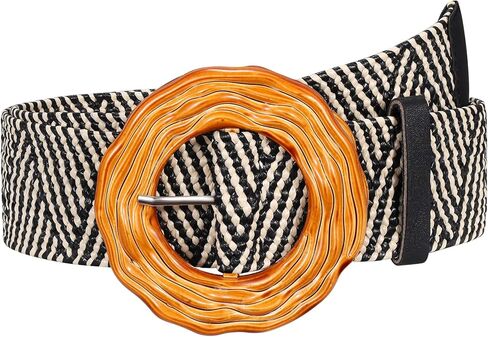 Straw Woven Elastic Waist Belt for Women Boho Braided Stretchy Belt for Dresses Fashion Ladies Casual belts in Kuwait