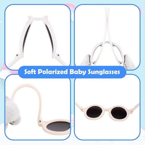 Baby Sunglasses with Strap Polarized Flexible UV400 for Infant Toddler Boys Girls Age 0-36 Months in Saudi Arabia