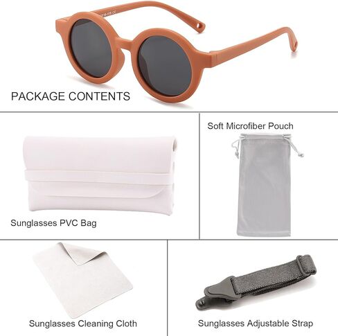 Baby Sunglasses with Strap Polarized Flexible UV400 for Infant Toddler Boys Girls Age 0-36 Months in Saudi Arabia