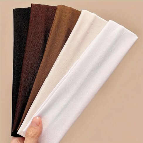 Headbands for Women, 7 Pack Stretchy Non-Slip Cotton Hair Bands, Soft Fabric Headbands for Sports, Workout, Yoga, Running & Daily Wear in Saudi Arabia