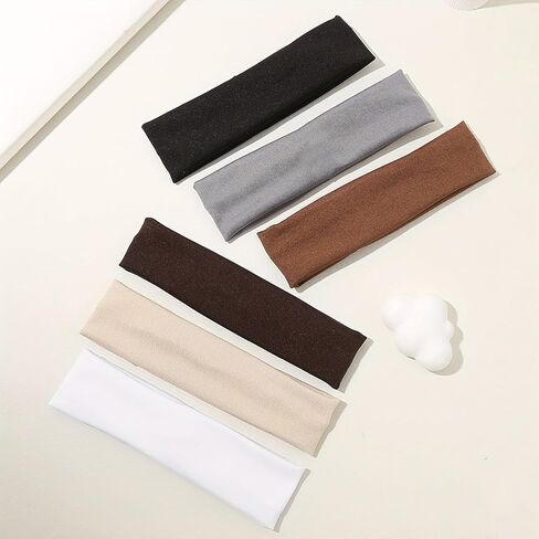 Headbands for Women, 7 Pack Stretchy Non-Slip Cotton Hair Bands, Soft Fabric Headbands for Sports, Workout, Yoga, Running & Daily Wear in Saudi Arabia