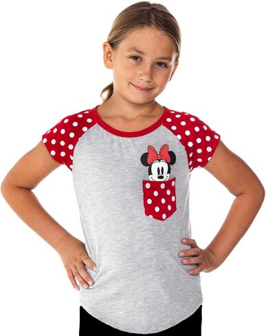 Disney Youth Girls Minnie Peeking Pocket Tee Grey Medium in Saudi Arabia