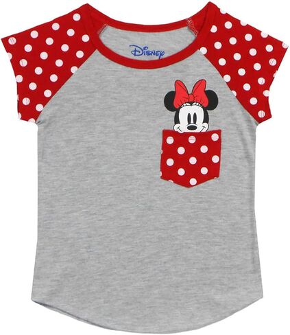 Disney Youth Girls Minnie Peeking Pocket Tee Grey Medium in Saudi Arabia