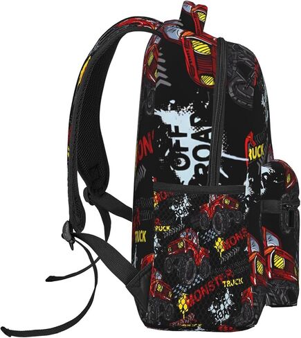 Monster Truck School Backpack for Boys Girls Kids 16 Inch Waterproof Strap Adjustable Travel Casual Daypack Lightweight Schoolbag Cool Car Bookbag Elementary School Bag in Saudi Arabia