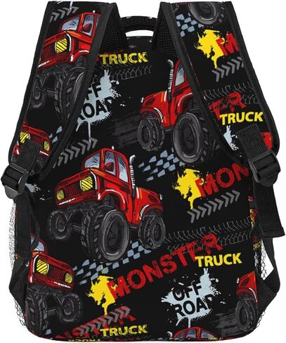 Monster Truck School Backpack for Boys Girls Kids 16 Inch Waterproof Strap Adjustable Travel Casual Daypack Lightweight Schoolbag Cool Car Bookbag Elementary School Bag in Saudi Arabia