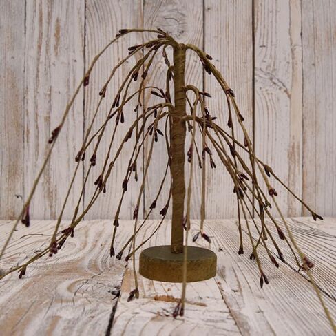 Pip Berry Willow Tree Set of 2, 14 and 7inches, Burgundy Primitive Home Decor, Weeping Willow Style Decorative Trees in Saudi Arabia
