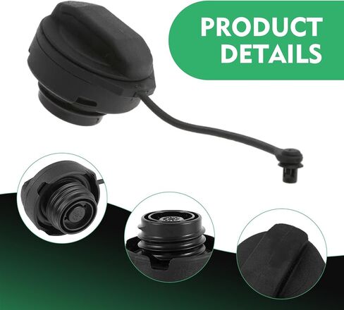 Fuel Cap for VW Golf Jetta Passat Audi A1 A2 A3 A4 A6 A8 Skoda Octavia, Leak Prevention Fuel Cap Replacement OE#1J0201550A (Black) in Saudi Arabia