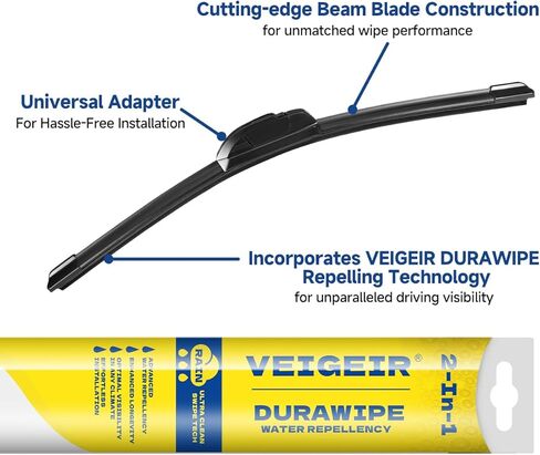 26 بوصة - 2 حزمة شفرات ممسحة الزجاج الأمامي لسيارتي العالمية J / U هوك الجبهة OEM جودة استبدال شفرات السيارات 2 حزمة in Kuwait