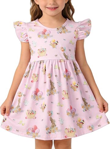 فستان أرنب للفتيات الصغيرات بأكمام قصيرة للحفلات على شكل أرنب ملابس صيفية in Kuwait