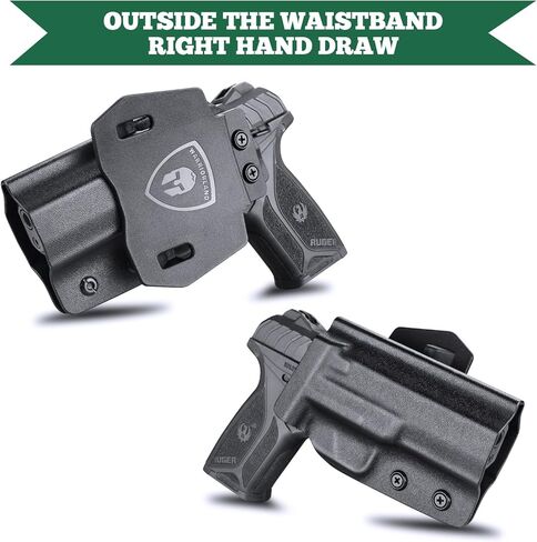 Ruger Security 9 Holster, IWB Kydex Holster Fit: Ruger Security 9 / Security 9 Compact Pistol, Inside Waistband Concealed Appendix Carry Holster, Adj. Cant & Posi-Click Retention in Saudi Arabia