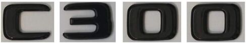 Generic ABS Flat Glossy Black C300 Letters Emblem Badge Replaces with C Class Side Supercharge Turbo Logo Car Styling Refitting Sticker in Saudi Arabia