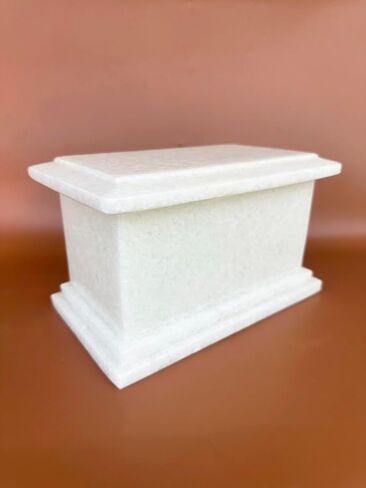 White Marble Cremation Memorial Urn for Human Ashes Adult Size, Decorative Marble Urn in Saudi Arabia