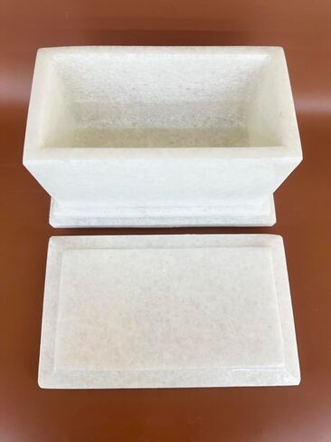 White Marble Cremation Memorial Urn for Human Ashes Adult Size, Decorative Marble Urn in Saudi Arabia