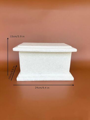 White Marble Cremation Memorial Urn for Human Ashes Adult Size, Decorative Marble Urn in Saudi Arabia