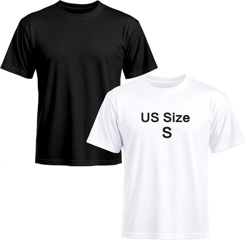 Joyclub 2 Pack Black White Adult Unisex Polyester T Shirts Sublimation Blanks Crew Neck Short Sleeve Daily Wear Tees in Kuwait