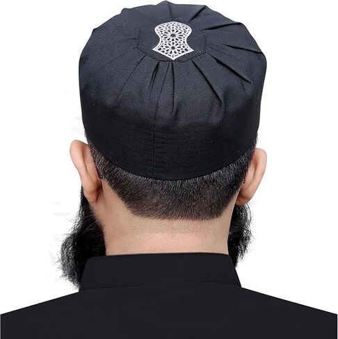 Men's Premium Islamic Embroidered Sandal Soft Kufi Skull Cap Hat Topi Takke for Muslim Men Turban in Saudi Arabia