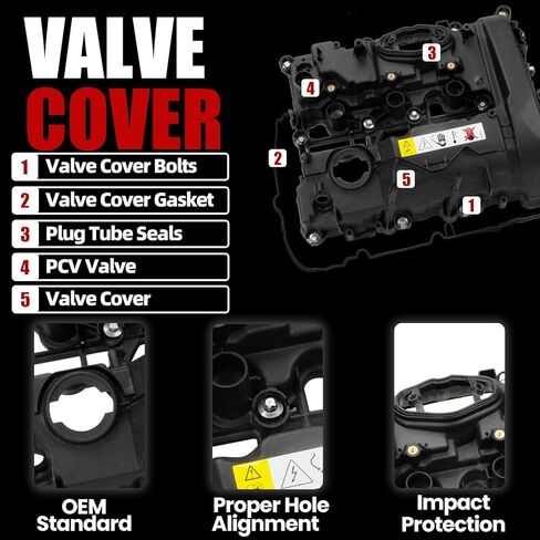 غطاء صمام MITZONE متوافق مع 2014-2020 Mini Cooper 2016-2020 Cooper Clubman 2017-2020 Cooper Countryman، 2018-2019 BMW 318i 118i L3 1.5L، استبدل 11127611277 بحشية ومسمار in Saudi Arabia