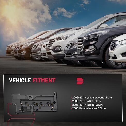 BDFHYK 2241026860 طقم غطاء صمام المحرك مع حشية متوافقة مع Hyundai Accent 2006-2011، متوافق مع Kia Rio Rio5 2006-2011 استبدال 2241026855، 2244126801,264-990 in Saudi Arabia