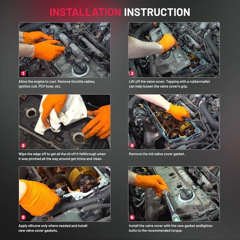 BDFHYK 2241026860 طقم غطاء صمام المحرك مع حشية متوافقة مع Hyundai Accent 2006-2011، متوافق مع Kia Rio Rio5 2006-2011 استبدال 2241026855، 2244126801,264-990 in Saudi Arabia