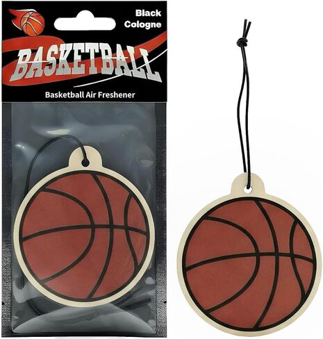 2-Pack Basketball Car Air Freshener, Sports-Inspired Hanging Freshener, Long Lasting Cologne Scent, Basketball Gift for Players, Coaches & Fans, Odor Eliminator for Car, Home, Office in Saudi Arabia