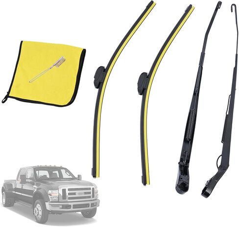 زوج واحد من ذراع ممسحة الزجاج الأمامي و22 بوصة مجموعة شفرات متوافقة مع Ford F-250 F-350 F-450 F-550 2008 2009 2010 2011 2012 2013 2014 2015 2016، يستبدل 9C3Z-17526-B 9C3Z-17527-B in Saudi Arabia