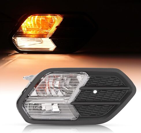 مصباح ضباب أمامي يمين من HECASA وحافة متوافقة مع 2017-2019 Ford Escape Kuga المصد الأمامي للضباب مصباح ضوء القيادة غطاء أسود بديل للعدسة الواضحة لFO2521194 FO1039164 جانب الركاب in Kuwait