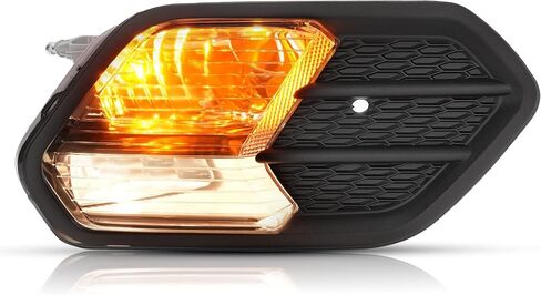 HECASA Front Right Fog Light&Bezel Compatible with 2017-2019 Ford Escape Kuga Front Bumper Fog Driving Light Lamp Black Cover Trim Clear Lens Replacement for FO2521194 FO1039164 Passenger Side in Saudi Arabia