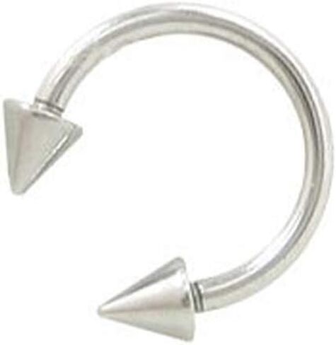 BodyJewelryOnline خاتم حذاء حصان من الفولاذ الجراحي مزود بخرز سبايك - مقاس 16 8 ملم in Saudi Arabia