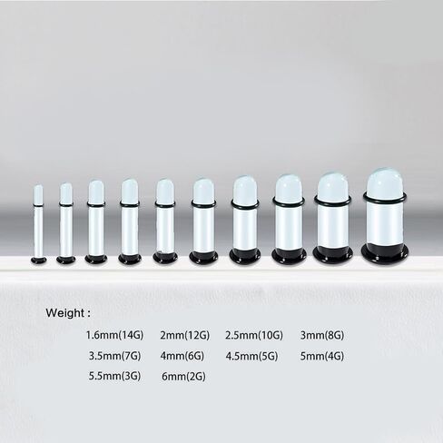 20PCS Glass Ear Stretching Kit,1.6-6mm Hypoallergenic Ear Gauge Plugs,Single Flare Plugs Glass Plugs,Body Piercing Jewelry Set for Piercing,Stretching & Ear Expanders in Kuwait