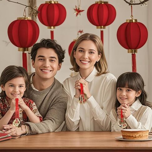 Brass Chinese Feng Shui Coins with Red String – 5 Emperor Styles for Wealth, Prosperity & Good Luck | Decor for Home, Office, Car – Perfect for Lunar New Year, Christmas (10 Sets) in Saudi Arabia