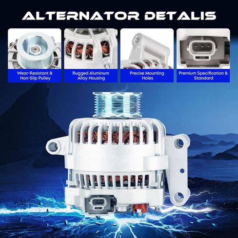 7796 Alternator New for Ford F250 F350 Super Duty 7.3L V8 1999-2001, for Ford Excursion 7.3L V8 2000-2001, Replace for AFD0055, 40014044, F81U10300EB, F81Z10346EA, 23805 in Saudi Arabia
