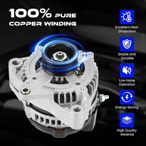 New Alternator for Toyota Sequoia 4.7L 03-09, for Tundra 4.7L 03-09, for 4Runner 4.7L 03-09, for Lexus GX470 4.7L 03-09, for LX470 4.7L 06-07, for Land Cruiser 4.7L 06-07, Replace for 210-0512 in Saudi Arabia