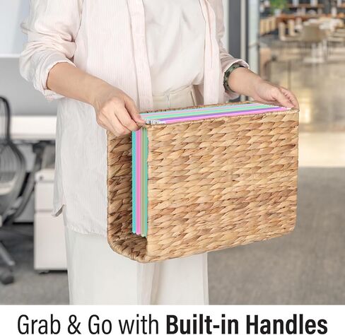 Hanging File Desk Organizer, File Folder Organizer with Handle for Letter Size, Portable Hanging Filing Box for Home Office Document Storage (Option 1) in Saudi Arabia