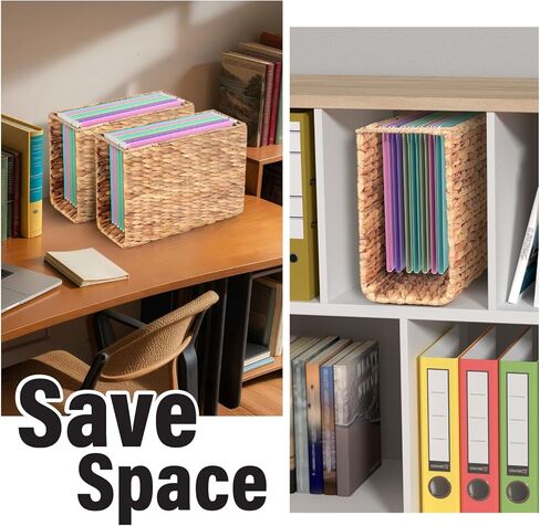 Hanging File Desk Organizer, File Folder Organizer with Handle for Letter Size, Portable Hanging Filing Box for Home Office Document Storage (Option 1) in Saudi Arabia