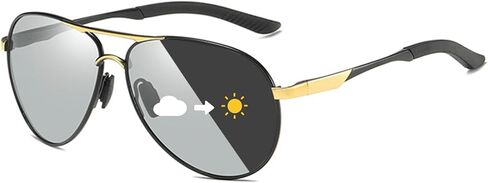 Polarized Photochromic Sports Sunglasses UV-Protection Day & Night Driving Glasses Al-Mg Metal Ultralight in Saudi Arabia