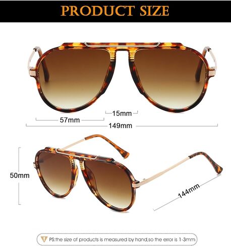 EYLRIM Oversized Retro Aviator Sunglasses for Women Men 70s Trendy Gold Metal Sun Glasses Pilot Shades in Saudi Arabia
