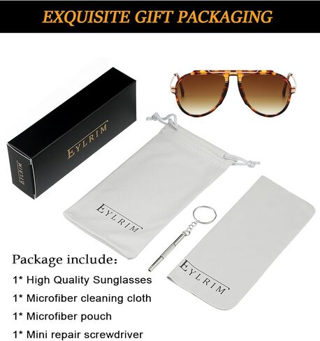 EYLRIM Oversized Retro Aviator Sunglasses for Women Men 70s Trendy Gold Metal Sun Glasses Pilot Shades in Saudi Arabia