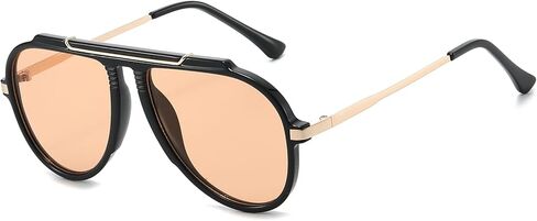 EYLRIM Oversized Retro Aviator Sunglasses for Women Men 70s Trendy Gold Metal Sun Glasses Pilot Shades in Saudi Arabia