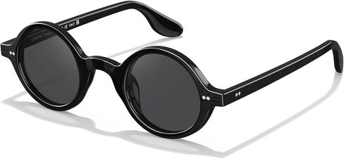 Carfia Retro Acetate Small Face Hassions Polarized Runglasse for Men Cools Classic Round Sun Glasses CA2501 in Kuwait