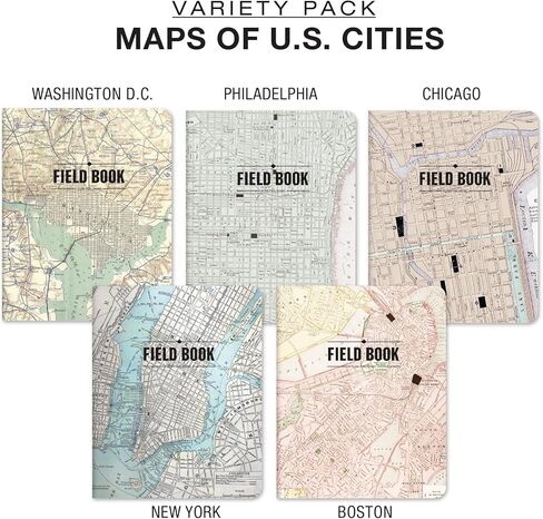 Elan Publishing Company Field Notebook/Journal - 8"x10" - Maps Covers - Lined - Pack of 5 in Saudi Arabia