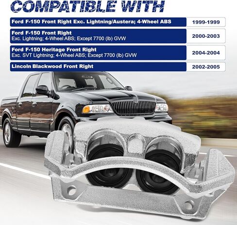 Front Right Brake Caliper Compatible with Ford F-150 1999-2003; F-150 Heritage 2004 / Lincoln Blackwood 2002-2005# F65Z-2B292-AA, F65Z2B292AA, XL3Z-2B120-CA, XL3Z2B120CA, 18-B4750 in Saudi Arabia