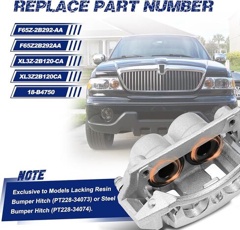 Front Right Brake Caliper Compatible with Ford F-150 1999-2003; F-150 Heritage 2004 / Lincoln Blackwood 2002-2005# F65Z-2B292-AA, F65Z2B292AA, XL3Z-2B120-CA, XL3Z2B120CA, 18-B4750 in Saudi Arabia