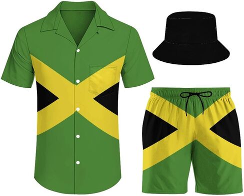 Zakqeik قمصان الرجال العلم الأيرلندي عادية زر أسفل قصيرة الأكمام السراويل الصيف الشاطئ الاستوائية هاواي قميص الدعاوى in Kuwait